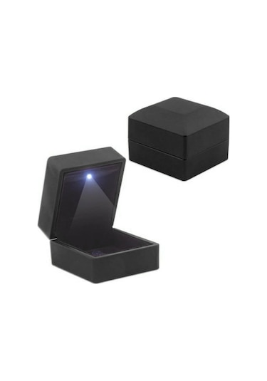 Işıklı Sert Kapaklı Renk Seçenekli Pırlanta Tektaş Yüzük Kutusu Evlilik Teklifi Özel Kutu 001