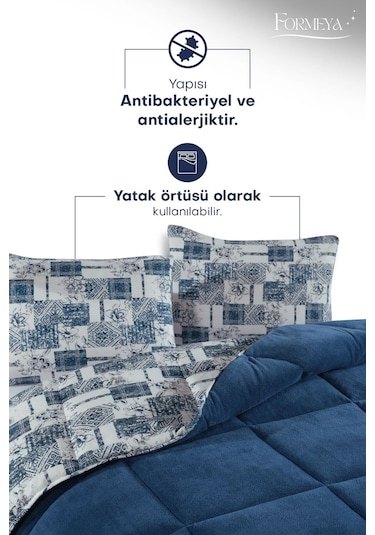 Formeya Mavi Tek Kişilik Wellsoft Yorgan Yastık Kılıflı