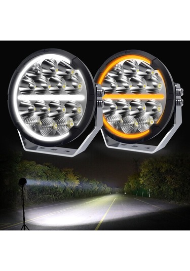 6.5'' Angellı 60w 14 Led Turuncu Beyaz Drl Mercek Far