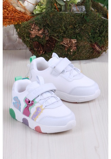 Vicco 346.b25y.160 Beyaz Yeşil Number Işıklı Kız Çocuk Ayakkabı Beyaz - Yeşil
