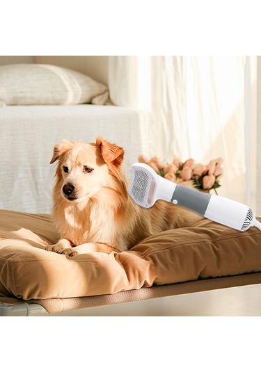 Homyl Pet Kurutma Saç Makinesi Slicker Fırça Ev Kedi Gri