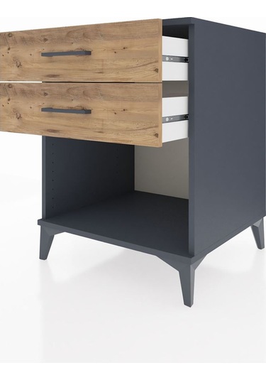 Kronos Komodin 2 Çekmeceli 60x59x80 Antrasit-çam Antrasit