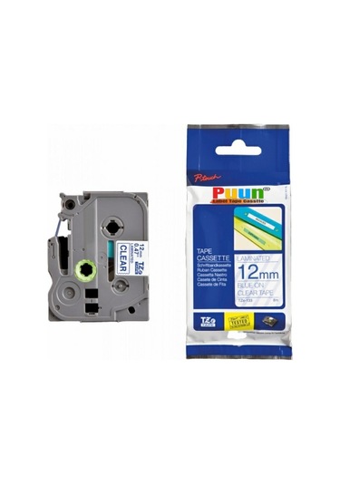 Puun Brother P-Touch TZE-133 12MM x 8m Şeffaf Üzerine Mavi Uyumlu