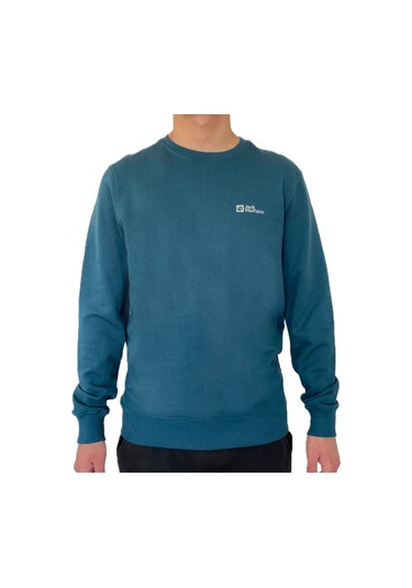 Jack Wolfskın Erkek Sweatshırt Mark Sweat Yeşil Yeşil Yeşil