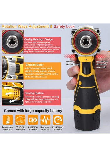 Symbee 12v 2'li Kablosuz Matkap Vidalama Makinesi - Hızlı Soğutma, Bit Yuvalı, Geniş Kullanım Alanı