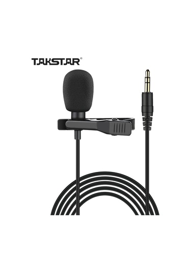 Lemestar Takstar Tcm-400 Omnidireksiyonel Kragı Mikrofonu 3.5mm - Canlı Yayın, Röportaj, Video Kaydı İçin 5m Kablo İle Plug & Play