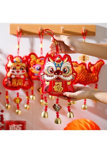 Ejderha Dekorasyon Kolye Bahar Festivali Oturma Odası Aslan Rüzgar Zil Kolye Peyzaj Düzeni Çin Düğümü