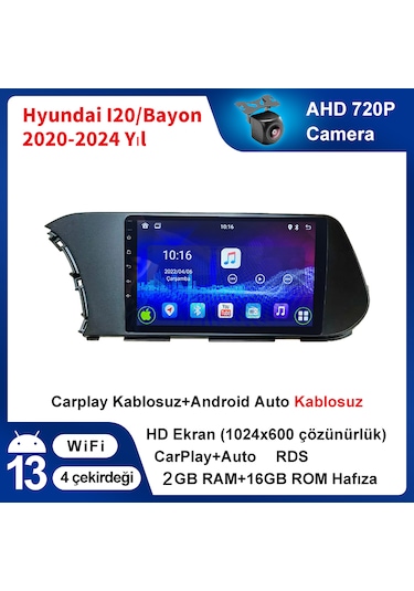 Hyundai I20/bayon 2020-2024 2gb Ram 16gb Rom Multimedya Carplay