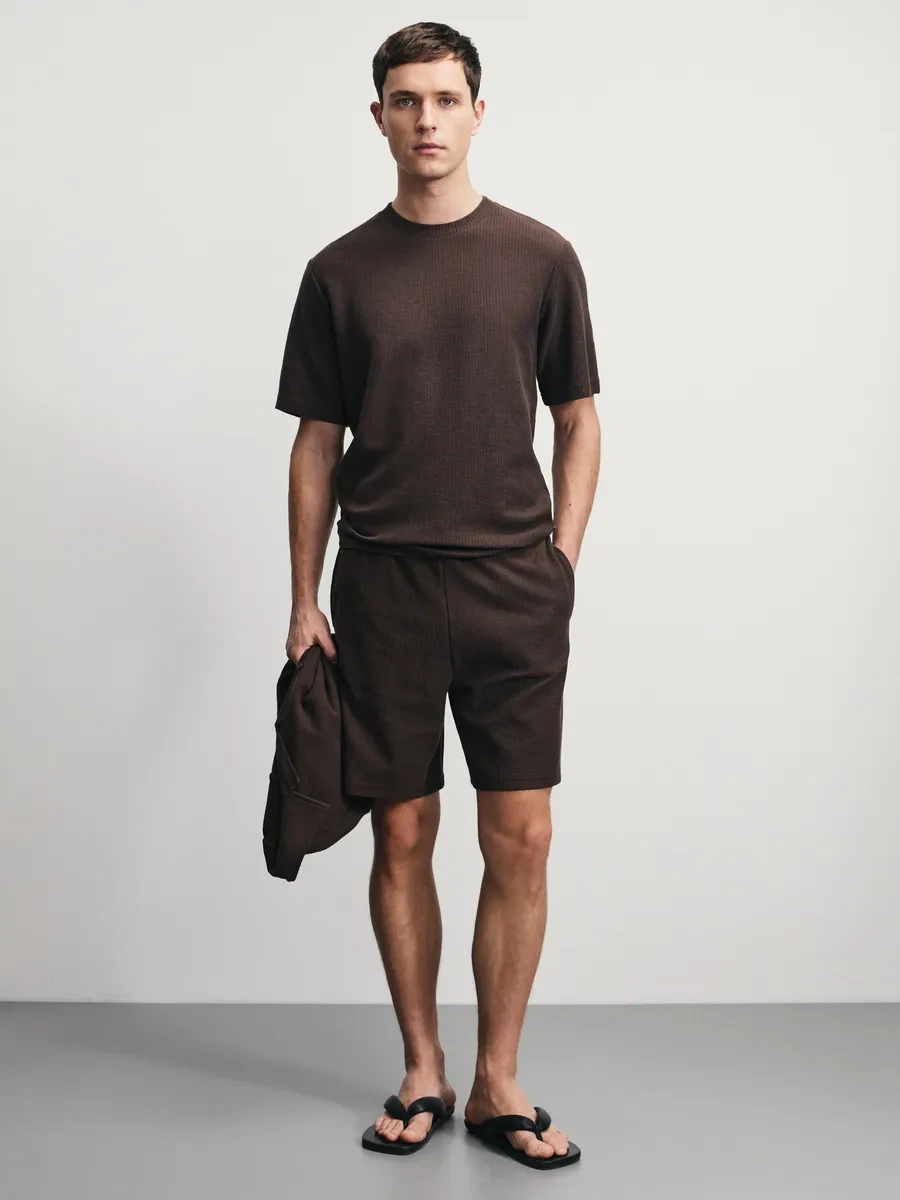 Zarına Yaz İçin Temel Eşofman Tişörtü 412235447 Koyu Kahverengi