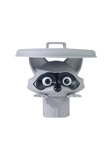 Chuangyinshop Gri Rakun Tuvalet Kağıdı Tutucu 3d Baskılı Banyo Dekoru Pratik Saklama Gri