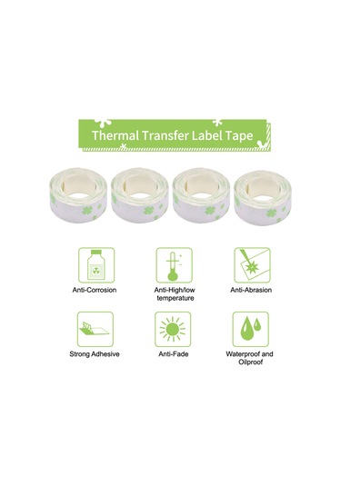 Yuntech01 Kıngjım Lk5c/lr20c Uyumlu 15mmx4m Pet Etiket Bandı, Isı Transfer Yazıcı İçin, Suya/yağa Dayanıklı, Kolay Çıkarma Arka Zemin, 2'li Paket