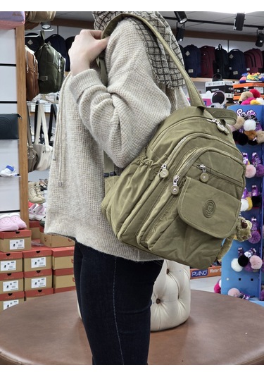 My Polo 2114-8675 Kadın Krinkıl Kumaş Çok Gözlü Astarlı Petli Su Vizon