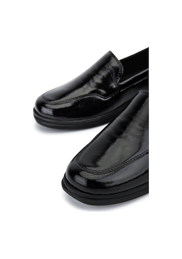 Tamer Tanca Kadın Hakiki Deri Siyah Rugan Comfort Ayakkabı 488 8001 Bn Ayk Sk25-26 Sıyah Krsk Rgn Siyah