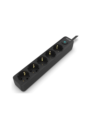 Inca Ipw-44sy 5 Port Akım Korumalı Led Tuşlu Priz 1.5m - Siyah