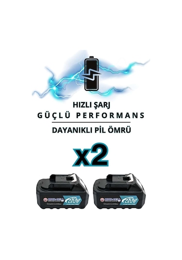 M 2'li Set Çelik Şanzuman Çift Pala Zincirli Şarjlı Dal Budama Testere Budama Makas 21v 3ah