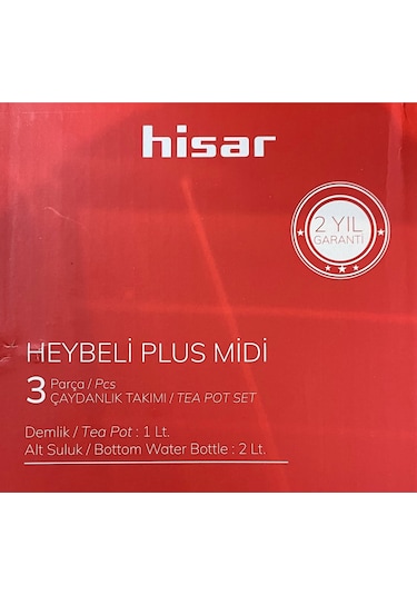 Hsr-8691261002890-hisar Heybeli Plus Midi Çelik Çaydanlık Siyah Açık Gri