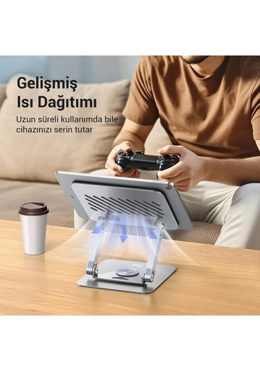 Juo Jnr360 Dönebilen Alüminyum Tablet Standı Yükseklik Ve Eğim A