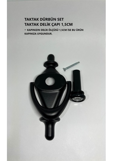 Homdep Dürbünlü Çelik Kapı Kumru Model Taktak Tokmağı Delik Çapı 1,5cm Renk: Siyah