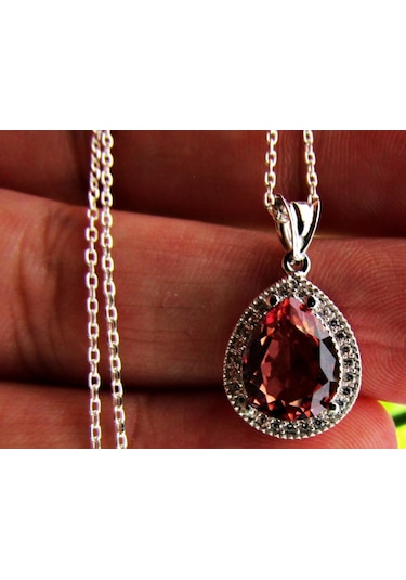 Zultanit Damla Taşlı Gümüş Kadın Kolye Küpe Seti (436889519)