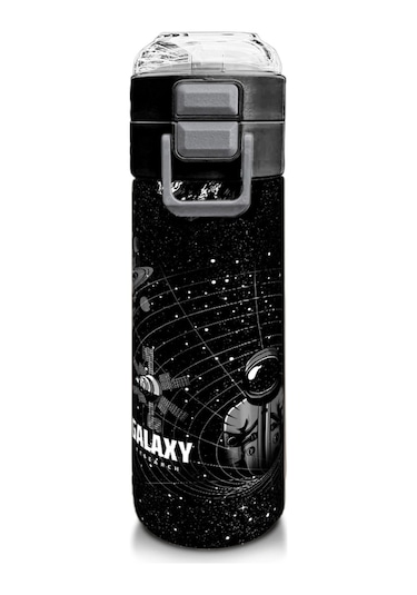 Coral High 500 Ml Paslanmaz Çelik Okul Termosu/suluk/matara - Erkek Çocuk - Siyah Basketbol Desenli - Sızdırma Yapmaz Çok Renkli