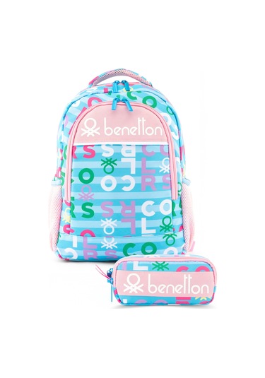 United Colors Of Benetton Retro Kız Çocuk Sırt Çanta Set Turkuaz