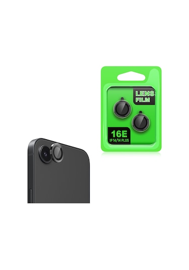 Noktaks -  İphone Uyumlu İphone 16e - Kamera Lens Koruyucu Cl-07 - Siyah T36614 Siyah