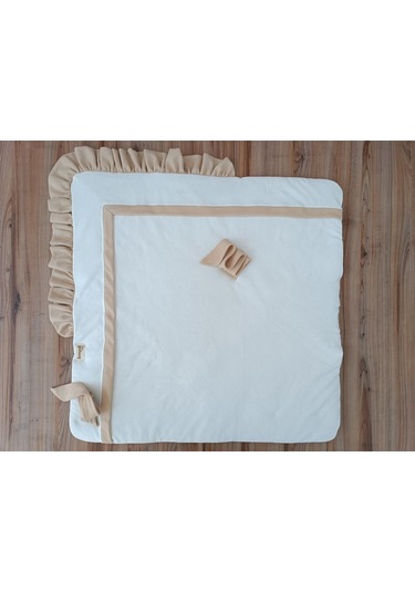 Bebek Battaniyesi Kundağı %100 Pamuklu İnci Waffle Kumaş Yenidoğan Hastane Çıkışı Hediyelik Örtü Kahverengi