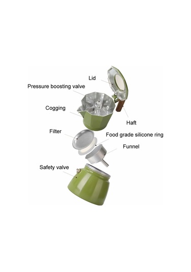 Sones 100 Ml Çift Vanalı Mocha Pot Espresso Makinesi Açık Hava Kahve Demleme Potu Çıkarma Aracı