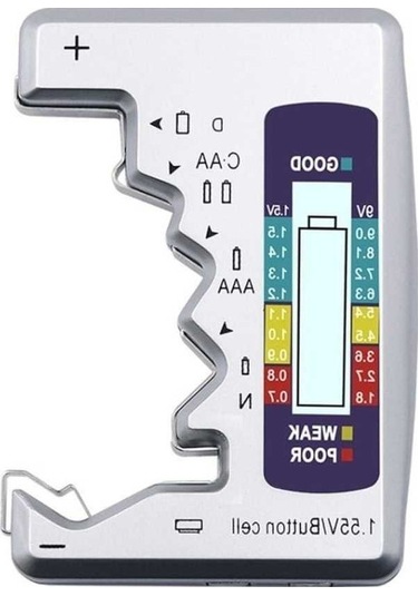 Moly Dijital Pil Test Cihazı - Evrensel Cdn, Aa, Aaa, 9v, 1.55v, Düğme Lcd, Pil Kapasitesi Denetleyicisi, Gümüş, Kullanışlı Ve Dayanıklı
