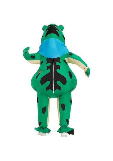 Şişme Kurbağa Kostüm Komik Tam Vücut Blow Up Cosplay Kostüm Seti