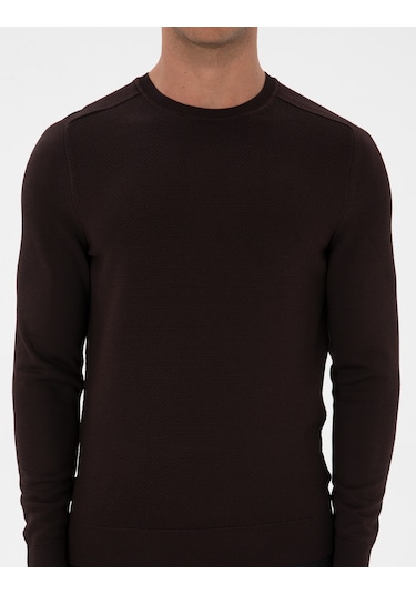 Pierre Cardin Erkek Koyu Kahverengi Kazak /triko 50315763-vr084 Koyu Kahverengi