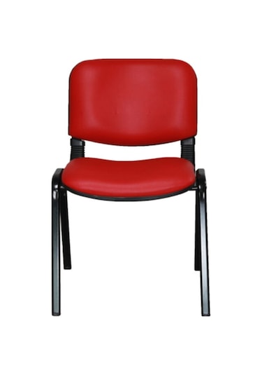 Ofiscombin Ofis Büro Bekleme Misafir Çalışma Konferans Koltuğu Form Sandalye Kirmizi Deri 00047499860