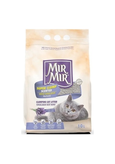 MırMır Lavanta Kokulu İnce Topaklaşan Kedi Kumu 10 L