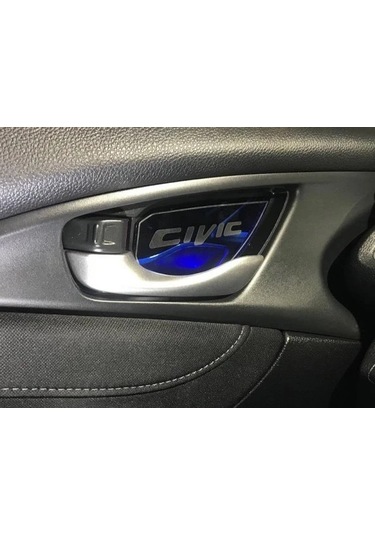 Honda - Civic Fc5 2016-2020 Uyumlu İç Kapi Kolu İç Kaplama Mavi