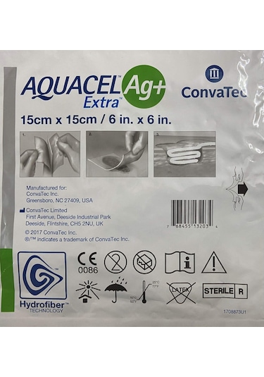 Convatec Aquacel Ag Alginate Gümüşlü Yara Örtüsü 15 x 15 CM