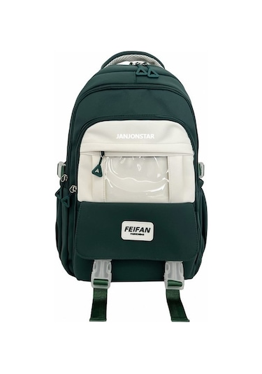 Sevimli Karikatür Desenli Yumuşak Kız Okul Çantası, Kadın Ve Genç Kızlar İçin Şık Sırt Çantası, Laptop Ve Tablet Taşımaya Uygun Öğrenci Çantası Yeşil