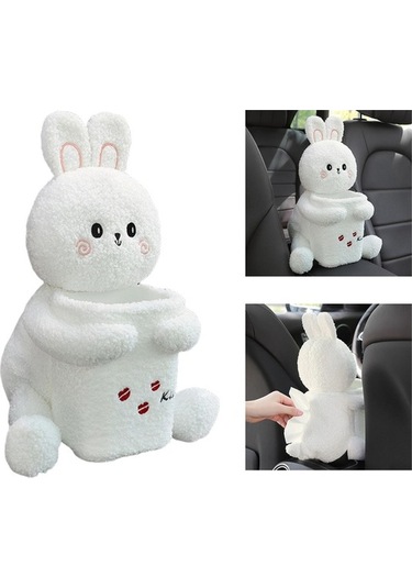 Createtech Yaratıcı Tavşan Suntek Kutusu Kol Doku Çöp Beyaz - Tavşan Araba Beyaz Nt Diğer