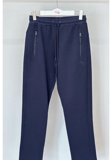 Paçası Düz Beli Lastikli 3 Cepli Şardonlu Erkek Eşofman Altı 7088 Lacivert Lacivert