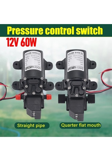 Xuweiwei 12v 60w 5l 0 8mpa Düz Boru Sağ Çıkışlı Kendinden Emişli Yüksek Basınçlı Araba Yıkama Bahçe Diyafram Pompası