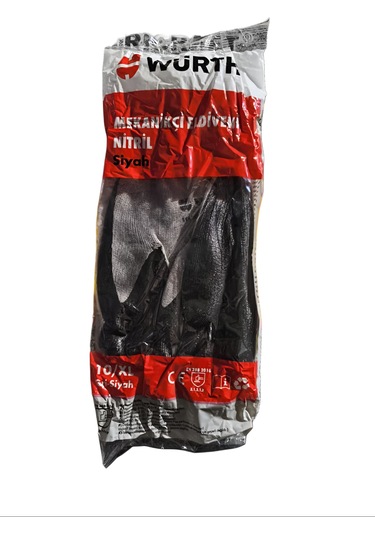 Wurth Mekanikçi Eldiveni Nitril Siyah 10/xl
