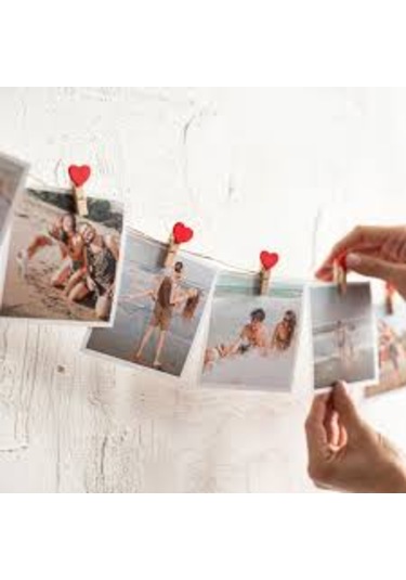 Kırmızı Kalpli Minik Ahşap Mandal 10+