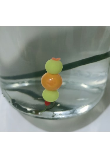 5 Adet Küspe Telli Yüzen Turuncu Ve Sarı Boncuk'lu Sazan Tak