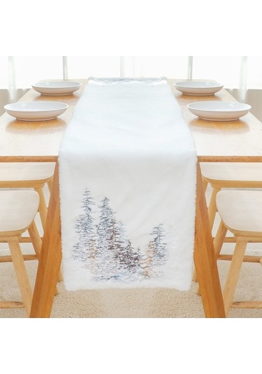 Ganzhoushop Tarzı Otel Örtüsü Örtüsü Ofis Noel Mat Masa Masa Masa İskandinav İçin Ev Dikdörtgen Desenli Cm Ağacı 2022sa31 182x33 Ul
