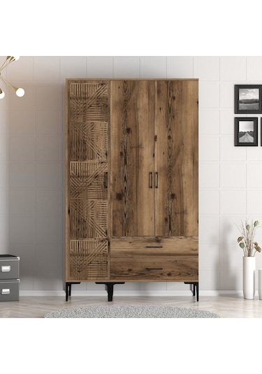 Variant Kumsal 3 Kapılı Pt Gardrop - Ceviz / Ceviz
