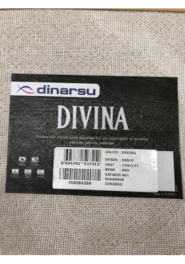 Dinarsu Halı Divina 150X233 Dı-010 Vizon Krem Kareli 4 M2 Halı !