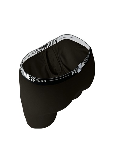 Yohannes Club, Erkek Özel Bölmeli Pamuklu Boxer, Renk Seçenekli, Tekli Paket Siyah