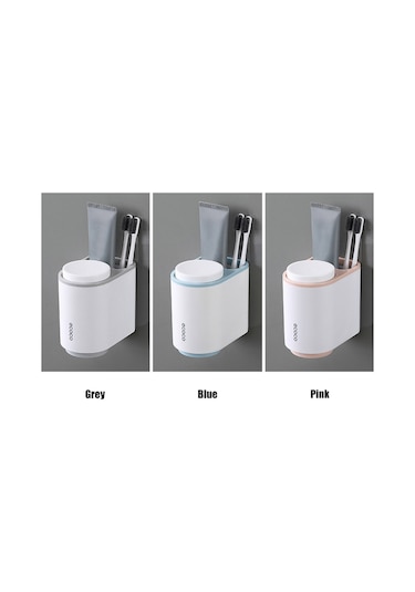 Ximistore9 Magneetik Tutuculu, Delme Olmayan Duşakabin Organizasyon Seti - Mavi, Su Akıtımı İçin Ters Yüklü Bardak, Abs Malzeme Mavi