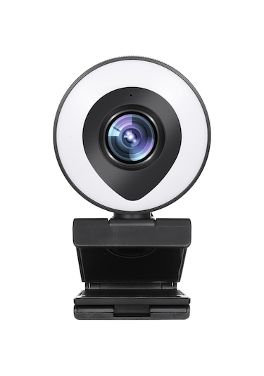 Geeksen Siyah Usb 2.0 Web Kamerası 1080p 30fps Dijital Mikrofonlu Işıldırcı Ve Tripodlu Güzellik Modu