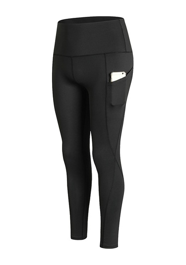 Teltree 2060 Model Siyah Xxl Yüksek Belli Fitness Taytları - Esnek Hızlı Kuruyan Materyal, Yan Cep, Egonomik Tasarım - Spor, Koşu, Yoga İçin SiYAH