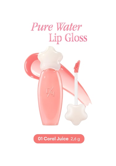 Dasique Pure Water Lip Gloss 01 Coral Juice